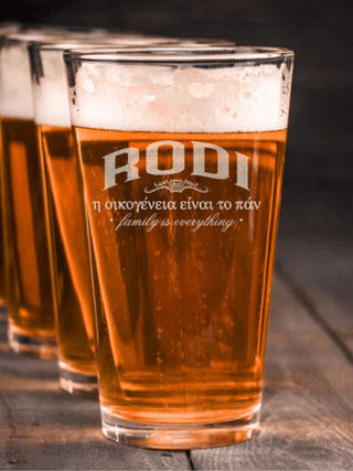 Greek Family Is Everything : Pint Glasses - Engraved