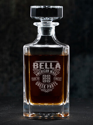 Greek Parts : Whiskey Decanter - Engraved