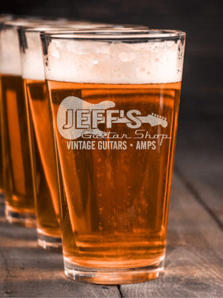 Guitar Shop : Pint Glasses - Engraved