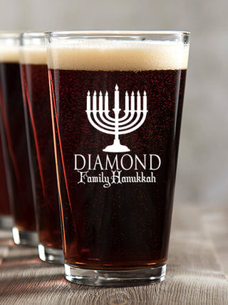 Hanukkah : Pint Glasses - Color Printed
