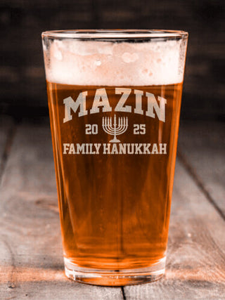 Hanukkah Varsity : Pint Glasses - Engraved