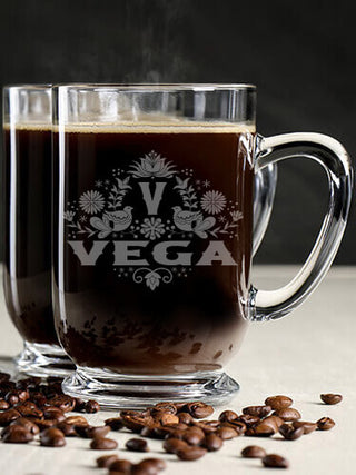 Hispanic Monogram : Coffee Mugs - Engraved