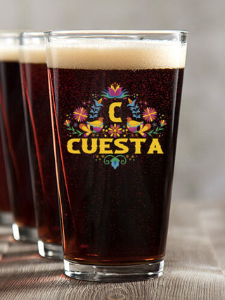 Hispanic Monogram : Pint Glasses - Color Printed