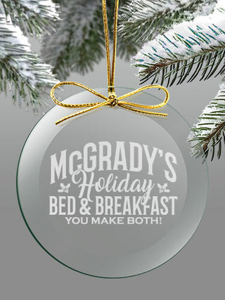 Holiday Bed And Breakfast : 4 Inch Round Glass Ornament