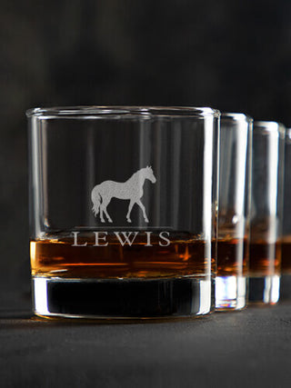 Horse : Rocks Glasses - Engraved