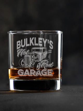 Hot Rod Garage : Rocks Glasses - Engraved