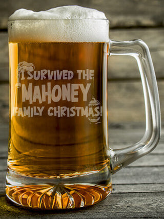 I Survived Christmas : Beer Mugs - Engraved