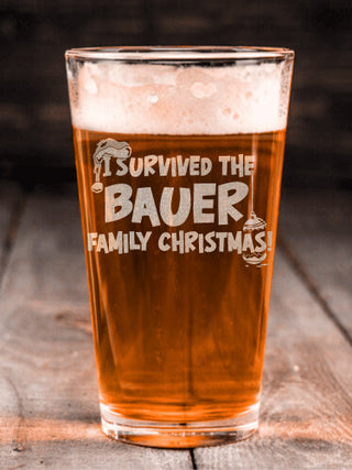 I Survived Christmas : Pint Glasses - Engraved