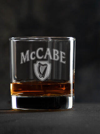 Irish Harp : Rocks Glasses - Engraved