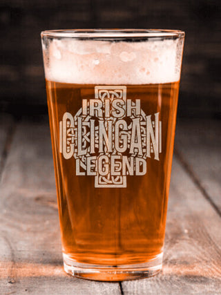 Irish Legend : Pint Glasses - Engraved