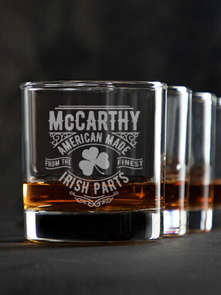 Irish Parts : Rocks Glasses - Engraved
