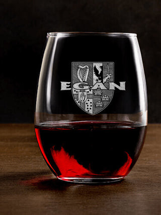 Irish Provinces : Stemless Wine Glasses - Engraved