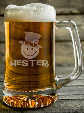 Irish Smiley : Beer Mugs - Engraved