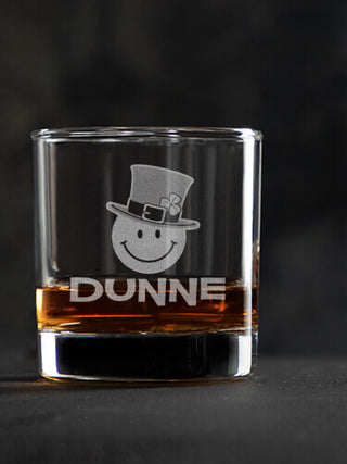 Irish Smiley : Rocks Glasses - Engraved