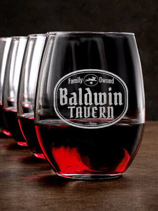 Irish Tavern : Stemless Wine Glasses - Engraved