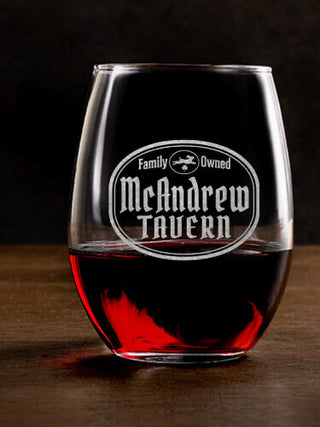Irish Tavern : Stemless Wine Glasses - Engraved