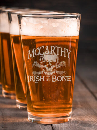 Irish to the Bone : Pint Glasses - Engraved