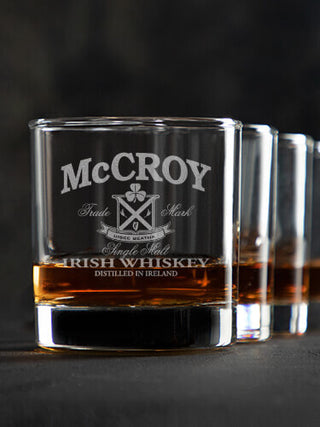 Irish Whiskey : Rocks Glasses - Engraved