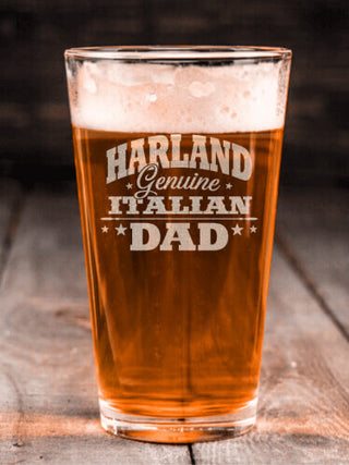 Italian Dad : Pint Glasses - Engraved
