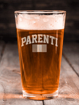 Italian Flag Varsity : Pint Glasses - Engraved