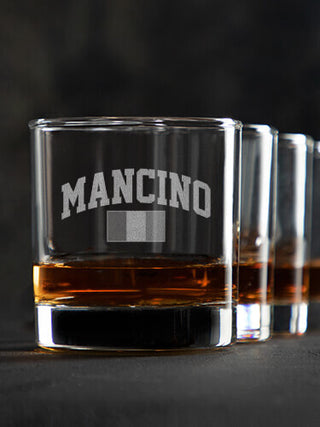 Italian Flag Varsity : Rocks Glasses - Engraved