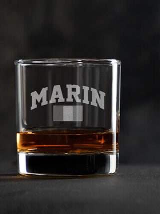 Italian Flag Varsity : Rocks Glasses - Engraved