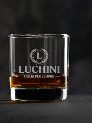 Italian Monogram : Rocks Glasses - Engraved