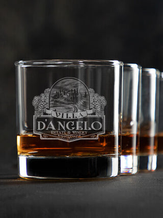 Italian Villa : Rocks Glasses - Engraved