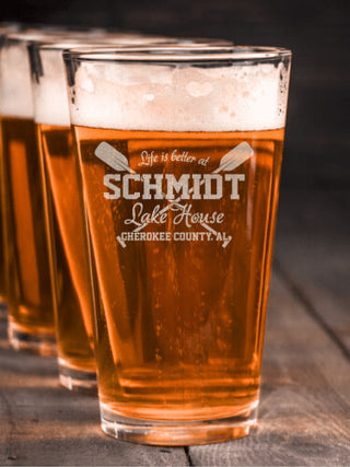 Lake House : Pint Glasses - Engraved
