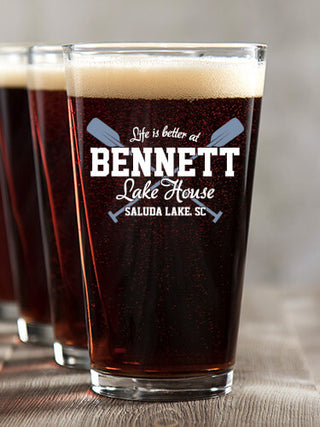 Lake House : Pint Glasses - Color Printed