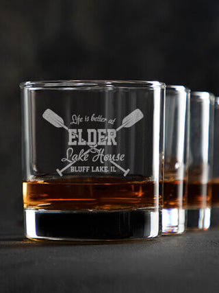 Lake House : Rocks Glasses - Engraved