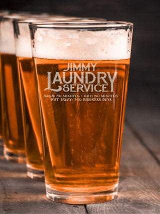 Laundry Service : Pint Glasses - Engraved