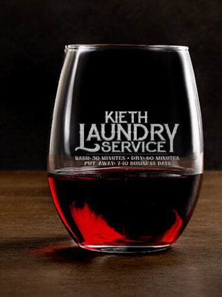 Laundry Service : Stemless Wine Glasses - Engraved