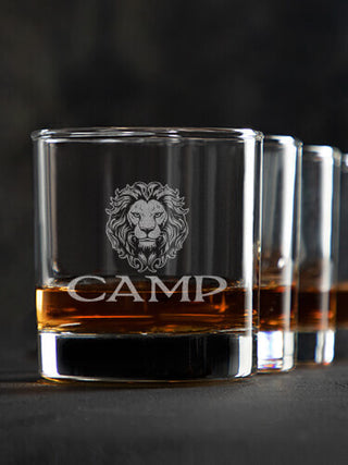 Lion : Rocks Glasses - Engraved