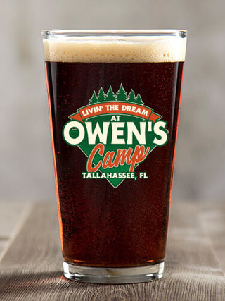 Livin' The Dream Camp : Pint Glasses - Color Printed