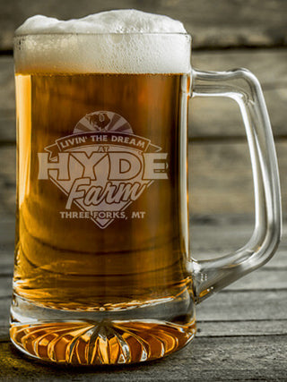 Livin' The Dream Farm : Beer Mugs - Engraved
