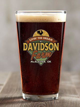 Livin' The Dream Farm : Pint Glasses - Color Printed