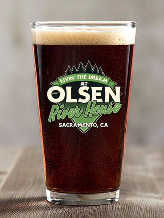 Livin' The Dream River House : Pint Glasses - Color Printed