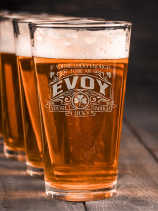 Lucky Enough : Pint Glasses - Engraved