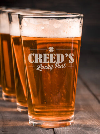 Lucky : Pint Glasses - Engraved
