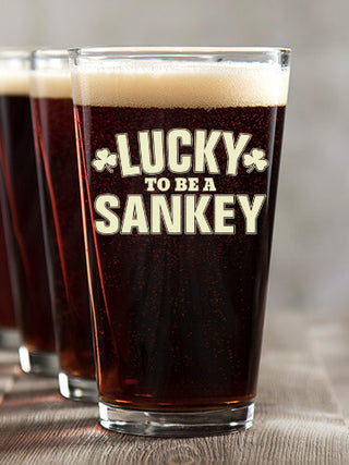 Lucky To Be : Pint Glasses - Color Printed