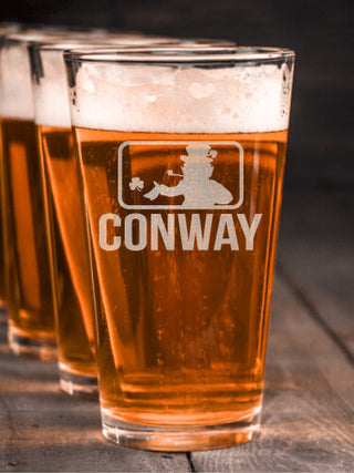 Major League Irish : Pint Glasses - Engraved