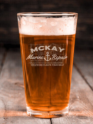Marine Repair : Pint Glasses - Engraved