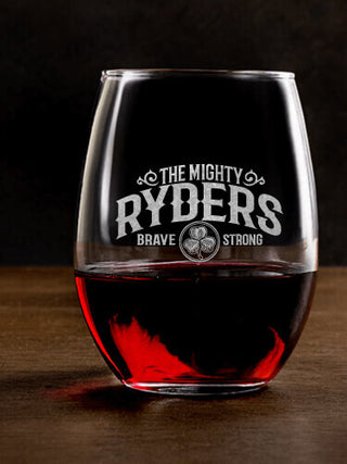 Mighty : Stemless Wine Glasses - Engraved