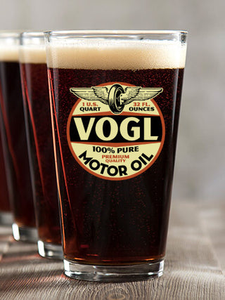 Motor Oil : Pint Glasses - Color Printed