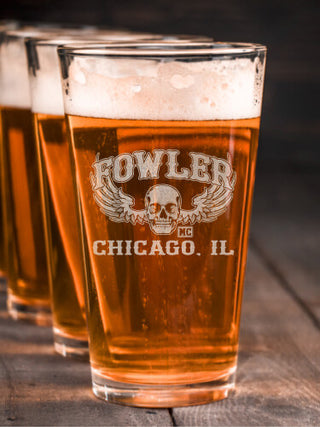 Motorcycle Club : Pint Glasses - Engraved
