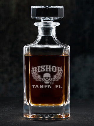 Motorcycle Club : Whiskey Decanter - Engraved