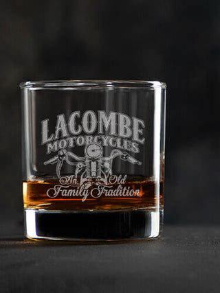 Motorcycle Family Tradition : Rocks Glasses - Engraved