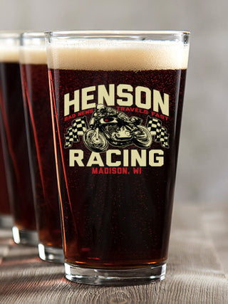 Motorcycle Racing : Pint Glasses - Color Printed