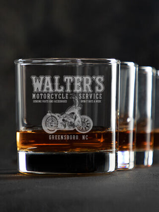 Motorcycle Service BP : Rocks Glasses - Engraved